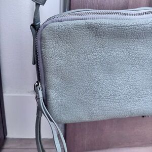 All saints light blueish grey leather crossbody bag. Barely used at all.